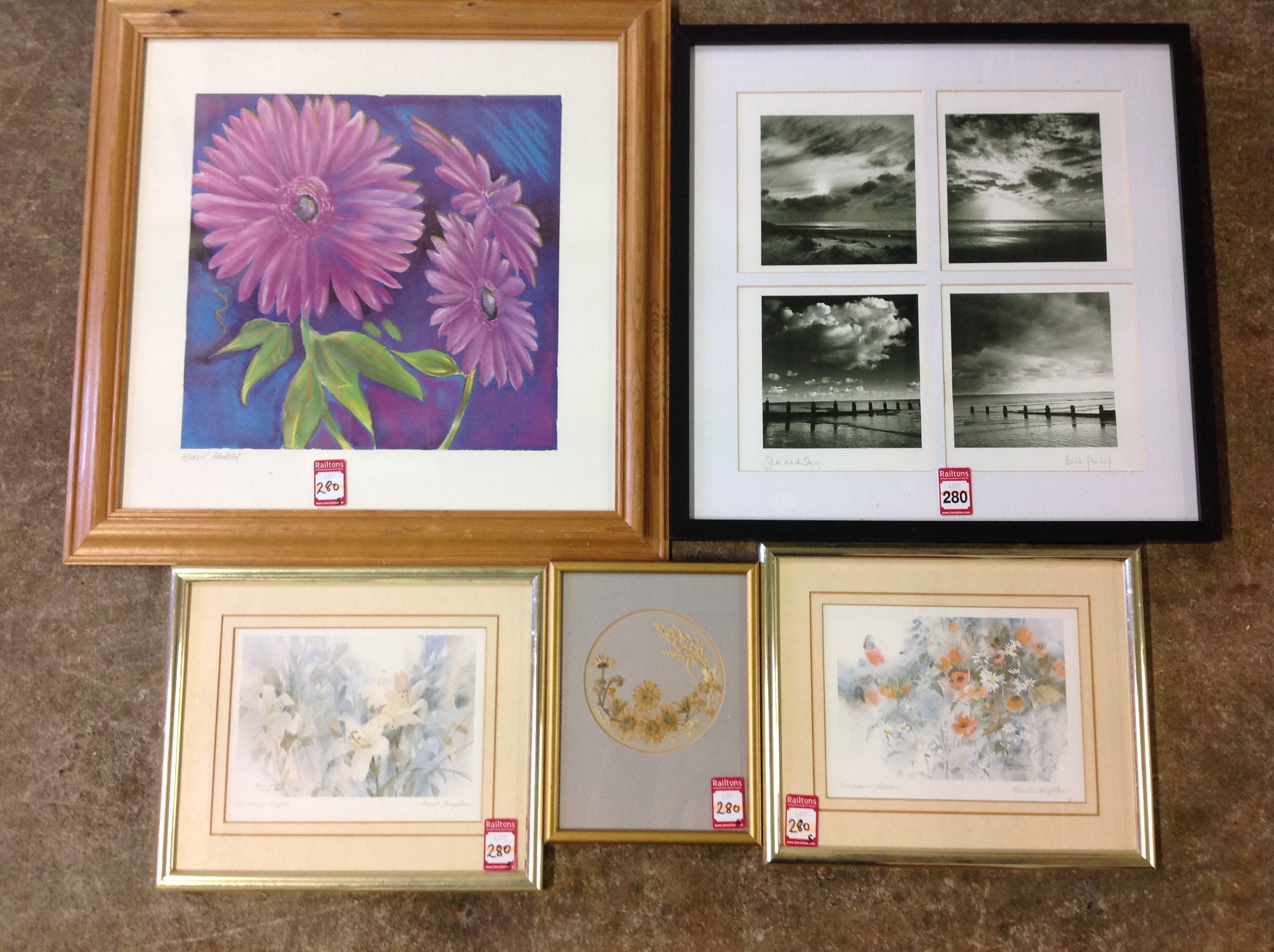 Miscellaneous framed prints, sets, floral, gardens, dried flowers, etc. (A lot)