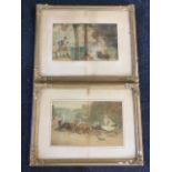 A pair of handcoloured nineteenth century romantic English prints