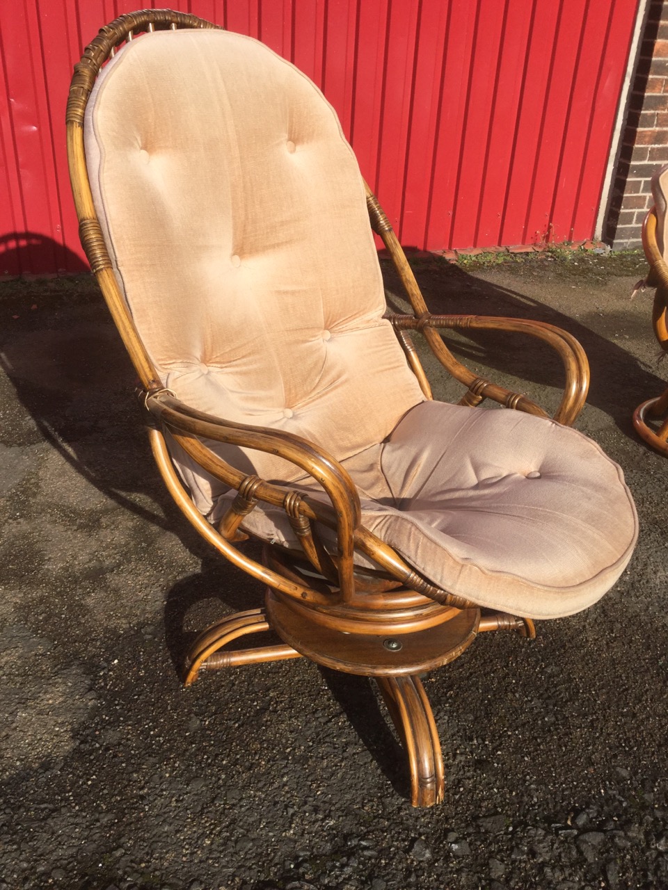 A cane armchair with loose cushions - Image 2 of 3