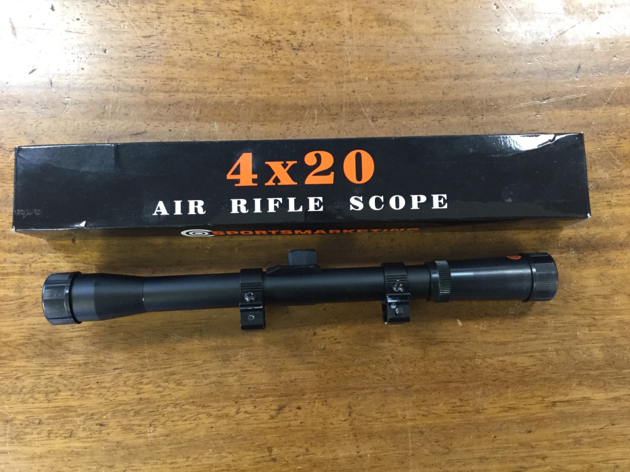 A .22 air rifle, the maker unknown, with a boxed Sportsmarketing 4 x 20 scope. - Image 2 of 3