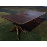 A Victorian mahogany twin pedestal dining table