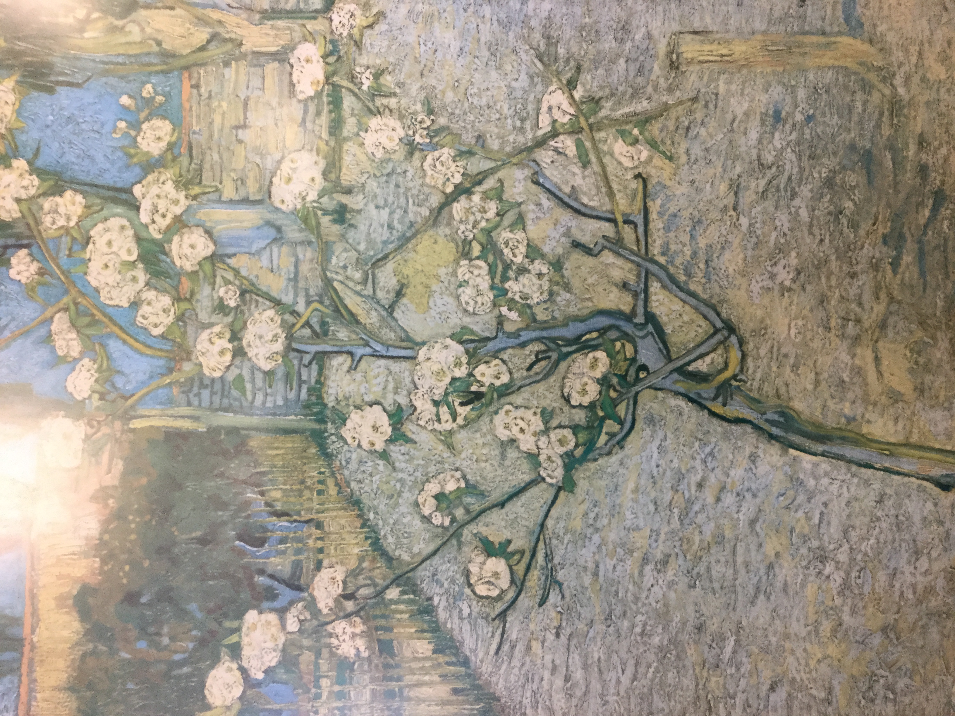 A framed Van Gogh print depicting a tree in blossom foilage .(2)