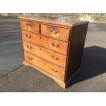 A nineteenth century oak chest of drawers