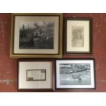 A gilt framed photgraph of a steam train