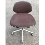 An upholstered office chair