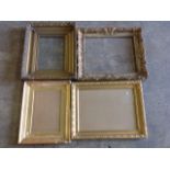 Four late nineteenth / early twentieth century gilt & gesso frames. (4)