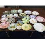 Miscellaneous ceramics including sets of ironstone soup & dessert plates, wall plates, Carlton ware