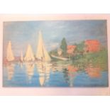 A box canvas Claude Monet print of summer sailing boats.