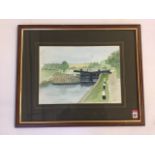 Cyril Wood, late twentieth century watercolour titled Navigation Canal to verso, signed, mounted