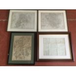 Four nineteenth century European framed maps