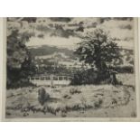Robert Tilleard, etching, titled Landscape with Dog, dated 1981, signed & numbered 11/50, mounted.