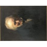 A nineteenth century portrait of a gentleman, the bust study in gilt & gesso frame