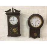 Two mahogany cased wallclocks by Acctim of London and Constant, the dials under glass with brass