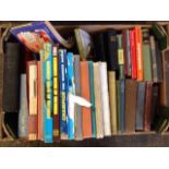 A box of books including childrens, Guinness books of records, annuals, religious, miniature