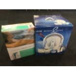 A boxed Hinari body & soul foot spa with massager attachments; and a boxed bath jet spa with