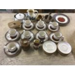 A Denby stoneware eight-piece coffee/tea set; and miscellaneous studio pottery, handpainted