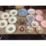 Various plates including studio pottery, Midwinter, Poole, a Japanese blue & white charger, a set of