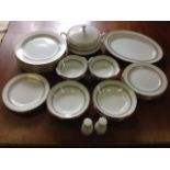 A Noritake dinner service decorated in the Katrina pattern with plates, bowls, tureen & cover,