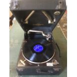 A Columbia gramaphone, model No 112A, the wind-up working record player with Gavin of Keswick