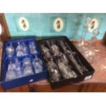 Miscellaneous glass including a set of Brierley cut glasses - sherry, wine & liquoer, a pair of