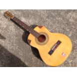 A Fratelli Indelicato Spanish guitar, the instrument with marquetry inlaid band around soundhole,