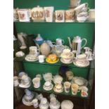 Miscellaneous tea ware including some royal commemorative, mugs, cups & saucers - some Victorian,
