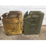 Two rectangular jerry cans, dated 1945 & 1991. (2)