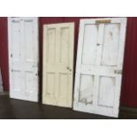 Three Victorian painted doors. (3)