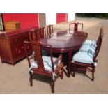 A Chinese rosewood style dining room suite.