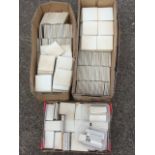 A large quantity of glazed stoneware 4in tiles, with several cut & saved.