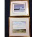 Alan Turner, oil on board, winter landscape titled to verso Westerhouses with Roberslaw, signed