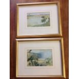 Frank Southgate, a pair of gilt framed prints titled Storm in the Cheviots and Berwick upon Tweed.