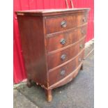 A nineteenth century mahogany bowfronted chest of drawers