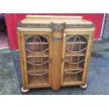 A 30s oak display cabinet