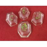 Four Baccarat salts, with intaglio floral decoration