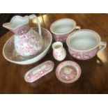 A late Victorian Staffordshire wash set