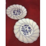 A pair of Meissen plates