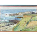 Elizabeth Lamorna Kerr, pencil & watercolour, coastal view