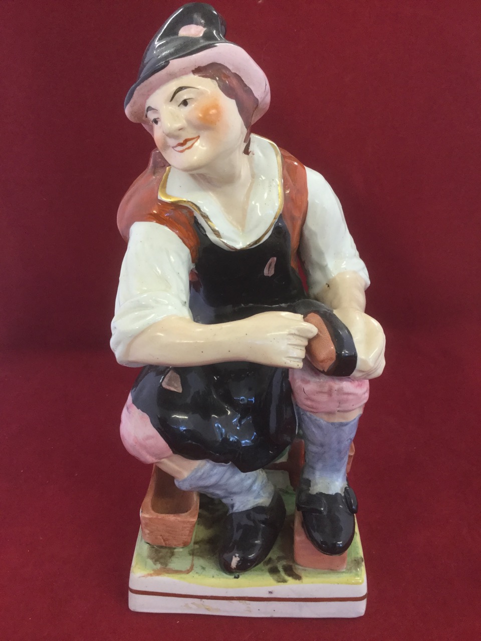 The Cobbler and Martha Gunn, a pair of large Victorian Staffordshire figurines - Image 2 of 3