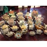 A collection of ceramic teapots