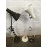 Two 1970s Herbert Terry anglepoise 90 lamps, with circular weighted bases. (2)