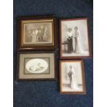 Four framed Edwardian family photographs. (4)