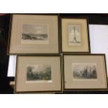 Four nineteenth century coloured steel engravings of Northumberland