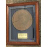 A framed section of the famous Murrayfield flagpole removed in 1990.