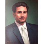 Mohammed Shaker, Egyptian, oil on canvas, portrait