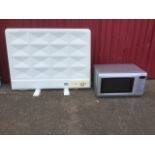 A Glen electric panel heater; and a Panasonic digital microwave with glass plate. (2)