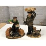 Margaret Coning, two ceramic sculptures titled The Muffin Man & Seated Shepherd with Two Lambs