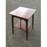 A square Edwardian mahogany occasional table