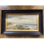 AC Rowe, oil on canvas, nineteenth century coastal view