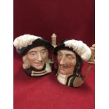 Two of The Three Musketeers Doulton character jugs - Aramis (D6441) and Athos (D6439). (2)
